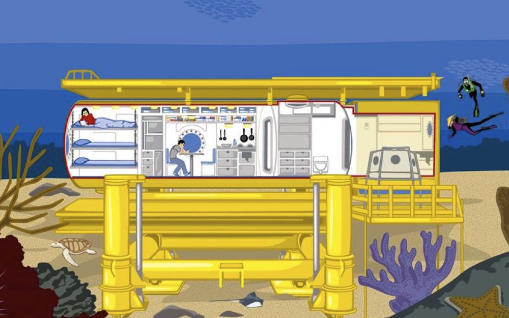 Schematic of Aquarius undersea lab