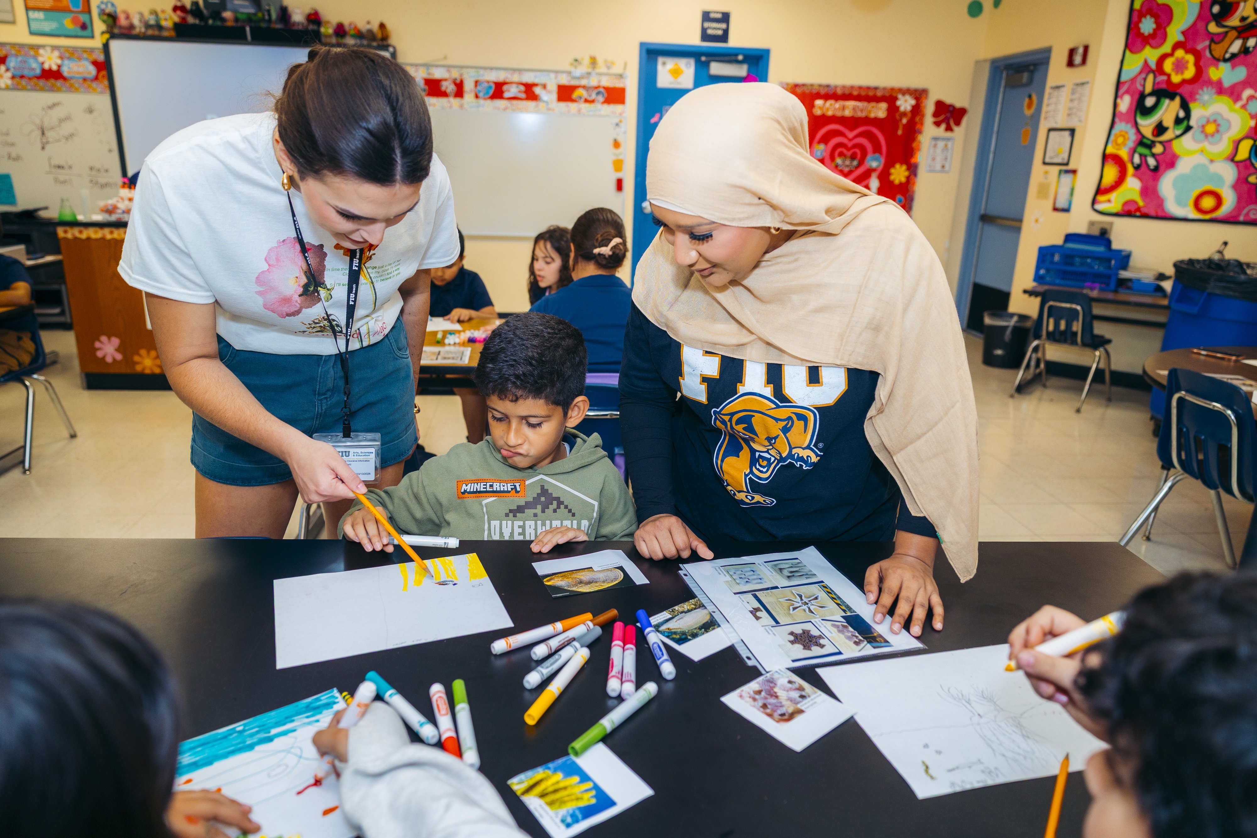 Students participating in a Living Shorelines classroom activity